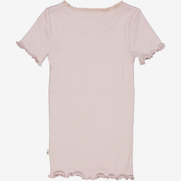 Wheat Main Rib T-Shirt Lace SS Jersey Tops and T-Shirts 1354 soft lilac