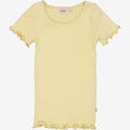 Wheat Main Rib T-Shirt Lace SS Jersey Tops and T-Shirts 5106 yellow dream