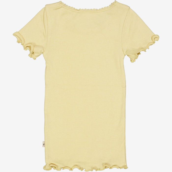 Wheat Main Rib T-Shirt Lace SS Jersey Tops and T-Shirts 5106 yellow dream