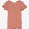 Wheat Main Rib T-Shirt Lace SS | Baby Jersey Tops and T-Shirts 2021 old rose