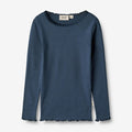 Wheat Main Rib T-Shirt L/S Reese Jersey Tops and T-Shirts 1042 blue waves
