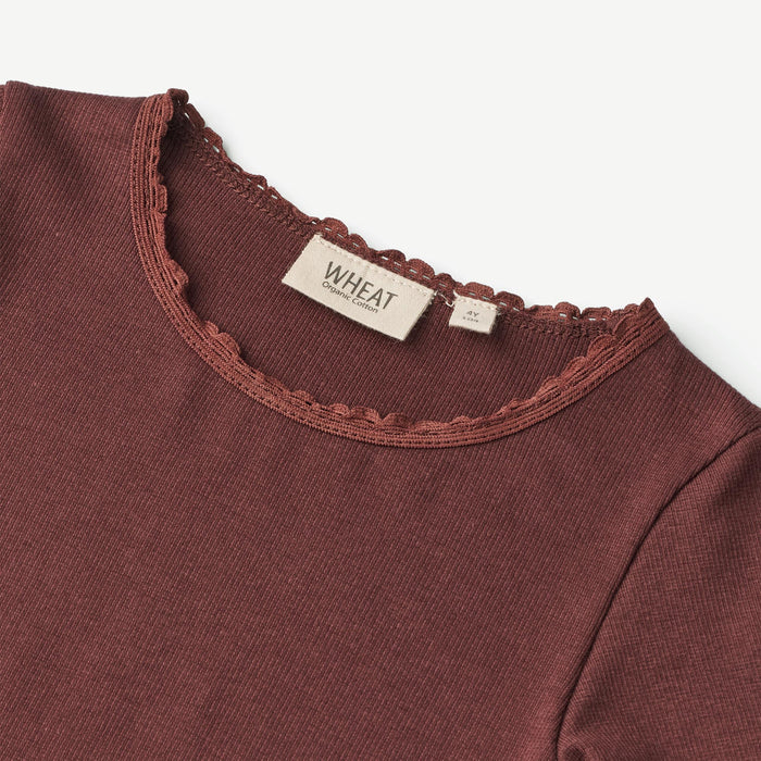 Wheat Main Rib T-Shirt Reese Jersey Tops and T-Shirts 2118 aubergine