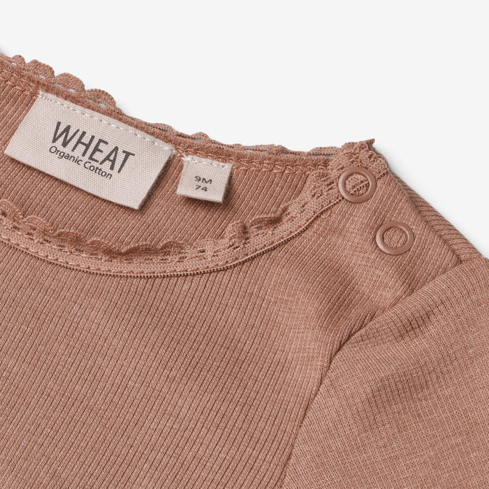 Wheat Main Rib T-Shirt Reese | Baby Jersey Tops and T-Shirts 2032 rose dust