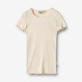 Wheat Main Rib T-Shirt S/S Katie Jersey Tops and T-Shirts 3171 cream