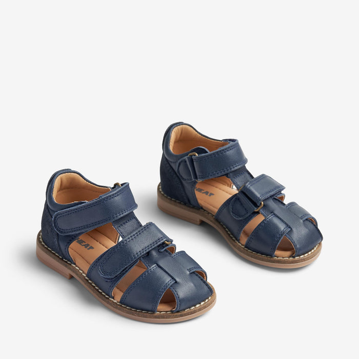 Wheat Footwear Sandal Closed Toe Bassi Sandal 1432 navy
