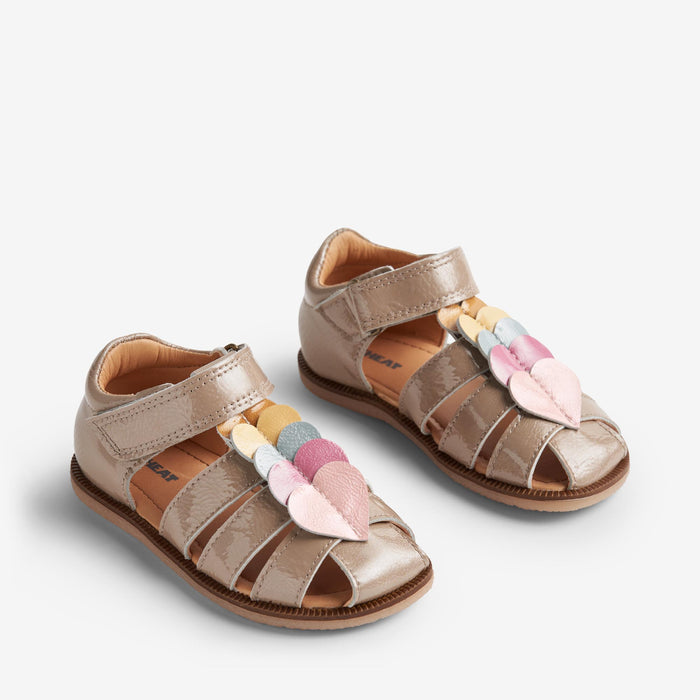 Wheat Footwear Sandal Closed Toe Hana Patent Sandal 9011 beige
