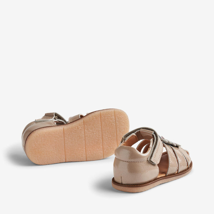 Wheat Footwear Sandal Closed Toe Hana Patent Sandal 9011 beige