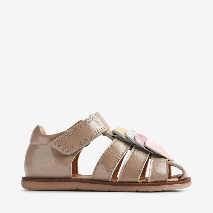 Wheat Footwear Sandal Closed Toe Hana Patent Sandal 9011 beige
