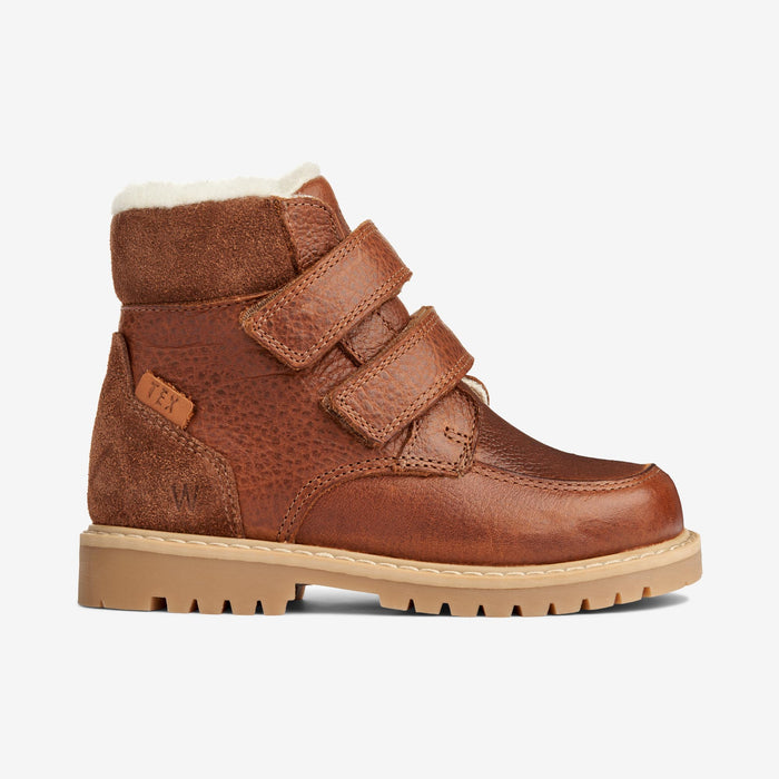 Wheat Footwear Stewie Tex Velcro Leather Winter Footwear 9002 cognac