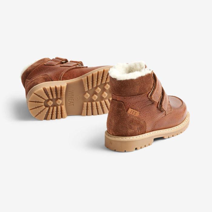 Wheat Footwear Stewie Tex Velcro Leather Winter Footwear 9002 cognac