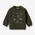 Wheat Main Sweatshirt Space Embroidery | Baby Sweatshirt 4097 deep forest