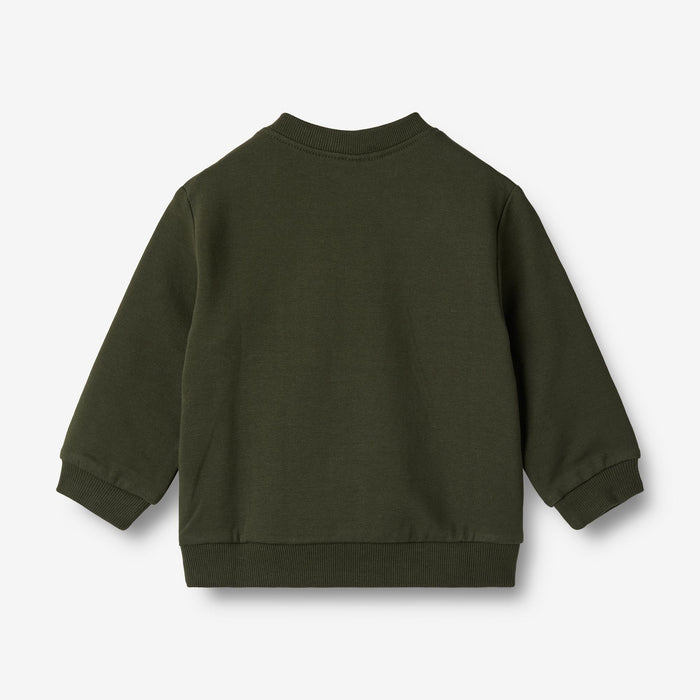 Wheat Main Sweatshirt Space Embroidery | Baby Sweatshirt 4097 deep forest