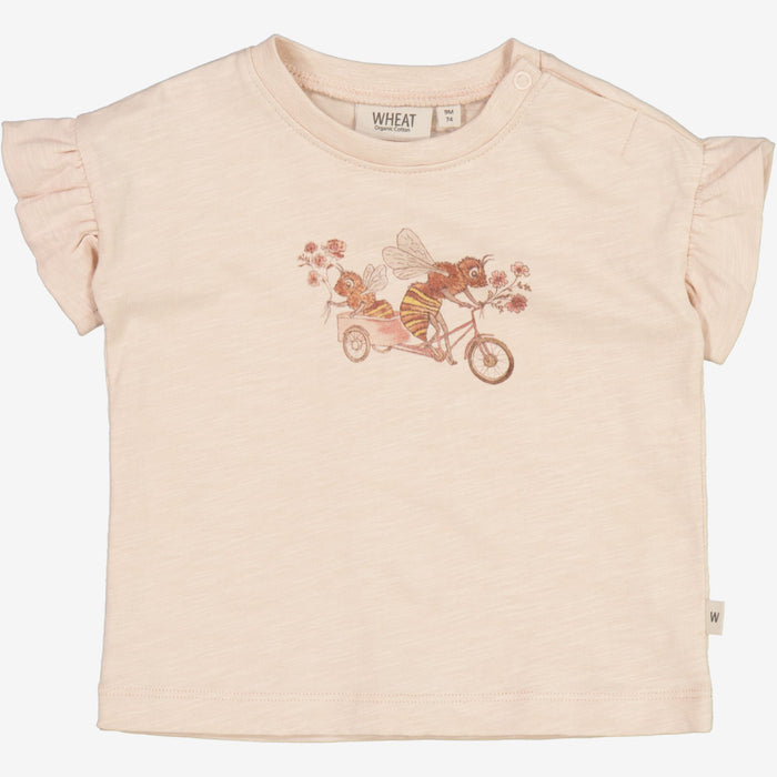 Wheat Main  T-Shirt Bee Bike | Baby Jersey Tops and T-Shirts 2032 rose dust