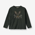 Wheat Main T-Shirt Deer Embroidery Jersey Tops and T-Shirts 0025 black coal
