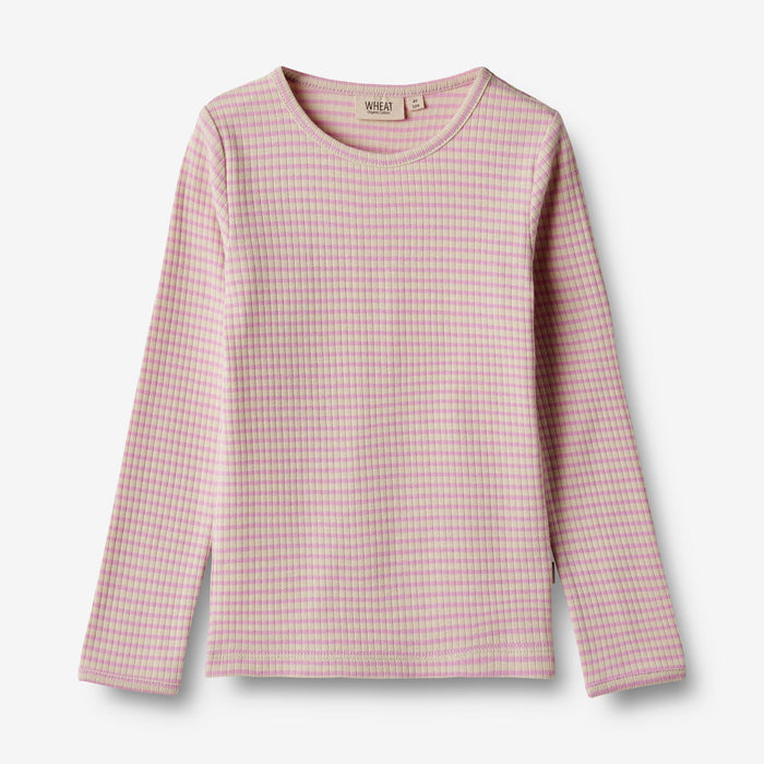 Wheat Main T-Shirt L/S Britt Jersey Tops and T-Shirts 2354 pink lilac stripe