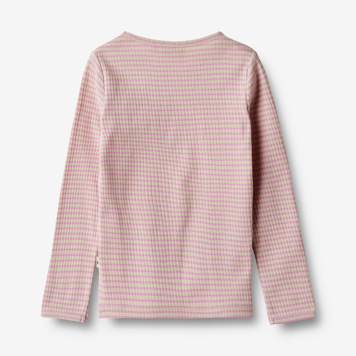Wheat Main T-Shirt L/S Britt Jersey Tops and T-Shirts 2354 pink lilac stripe