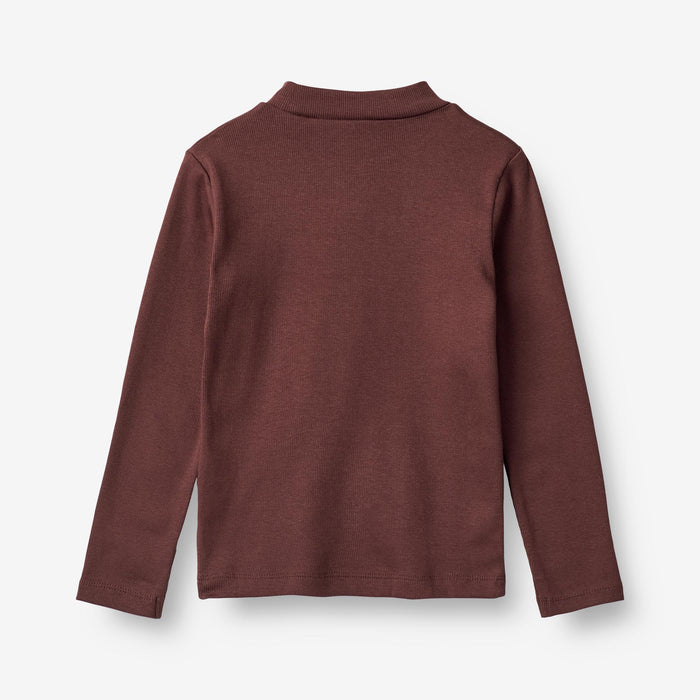 Wheat Main T-Shirt Rib LS Rosetta Jersey Tops and T-Shirts 2118 aubergine