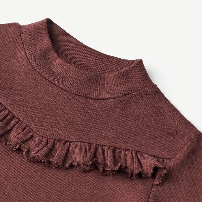 Wheat Main T-Shirt Rib LS Rosetta Jersey Tops and T-Shirts 2118 aubergine