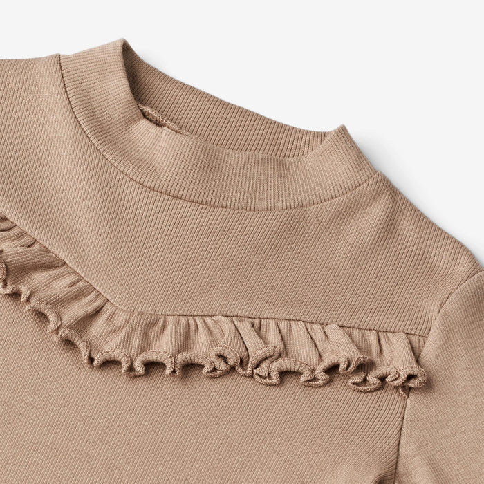 Wheat Main T-Shirt Rib LS Rosetta Jersey Tops and T-Shirts 3006 soft brown