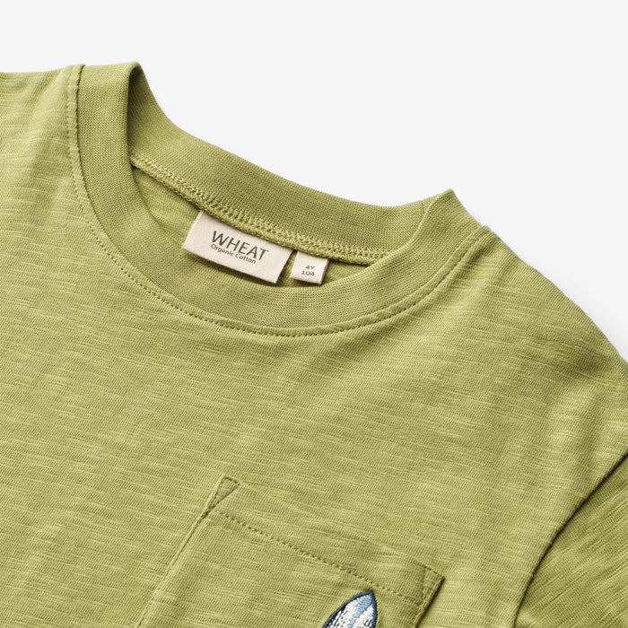 Wheat Main T-Shirt S/S Dines Jersey Tops and T-Shirts 4122 sage