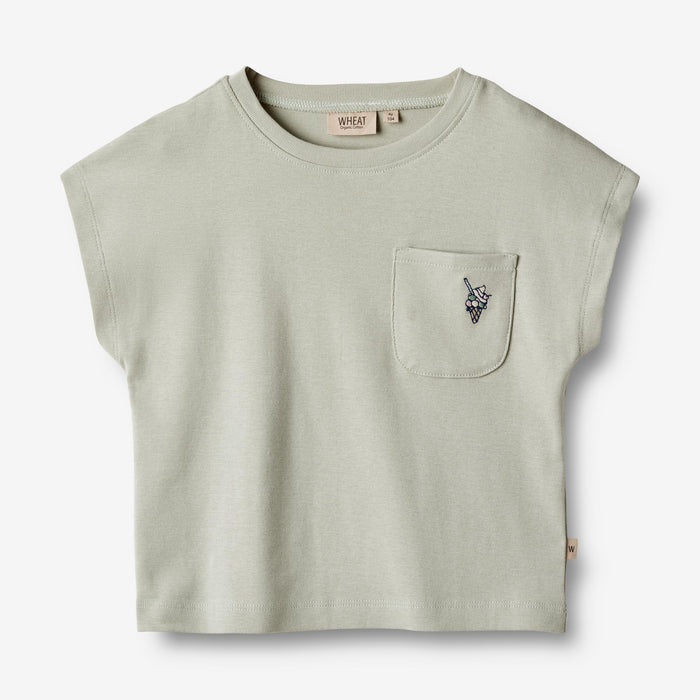 Wheat Main T-Shirt S/S Signe Jersey Tops and T-Shirts 1475 sea mist