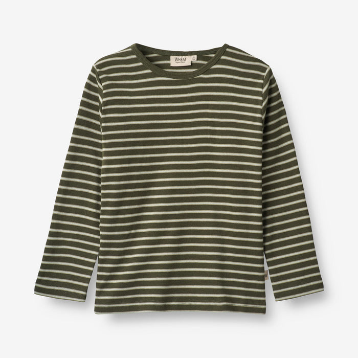 Wheat Main T-Shirt Stig Jersey Tops and T-Shirts 4076 dark green stripe