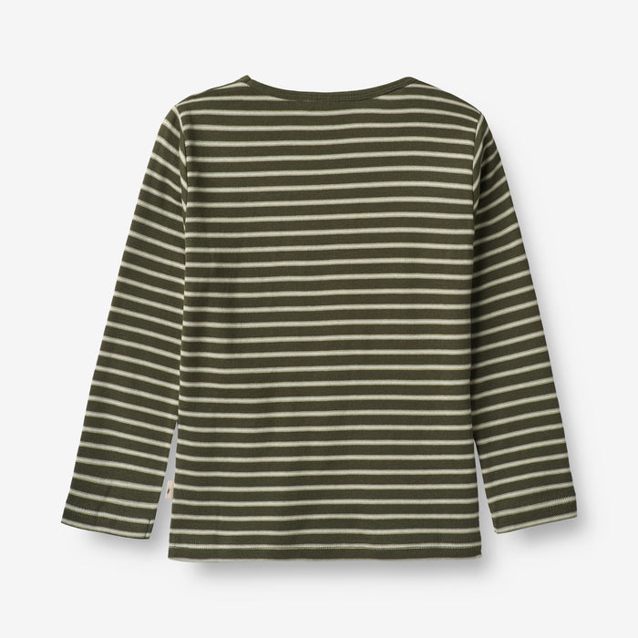 Wheat Main T-Shirt Stig Jersey Tops and T-Shirts 4076 dark green stripe