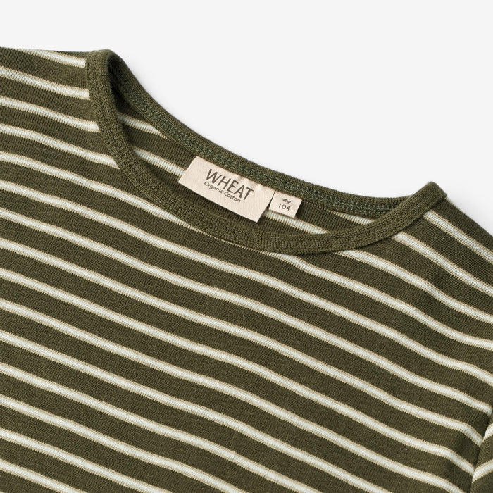 Wheat Main T-Shirt Stig Jersey Tops and T-Shirts 4076 dark green stripe