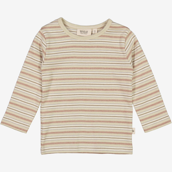 Wheat Main  T-Shirt Striped LS | Baby Jersey Tops and T-Shirts 1229 dusty stripe