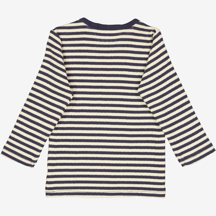 Wheat Main  T-Shirt Striped LS | Baby Jersey Tops and T-Shirts 1387 midnight stripe
