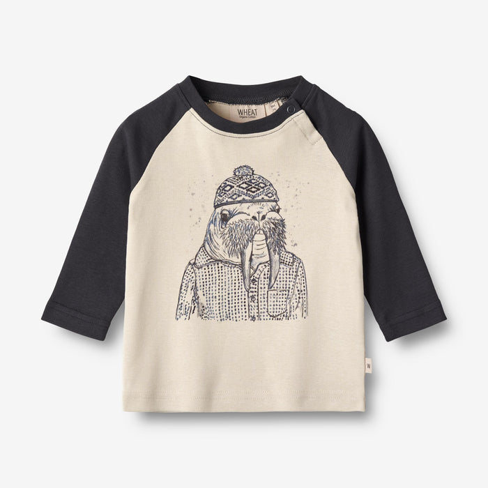 Wheat Main T-Shirt Walrus | Baby Jersey Tops and T-Shirts 1432 navy
