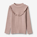 Wheat Wool T-shirt Wool Ruffle LS Jersey Tops and T-Shirts 2086 dark powder