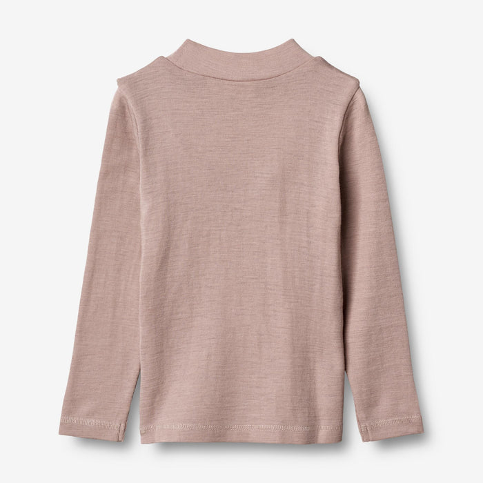 Wheat Wool T-shirt Wool Ruffle LS Jersey Tops and T-Shirts 2086 dark powder