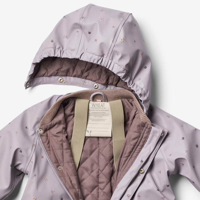 Wheat Outerwear Thermo Rainsuit Aiko Rainwear 1347 lavender flowers