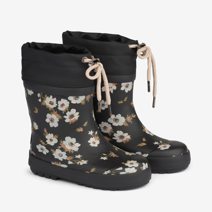 Wheat Footwear Thermo Rubber Boot Print Rubber Boot 0035 black flowers