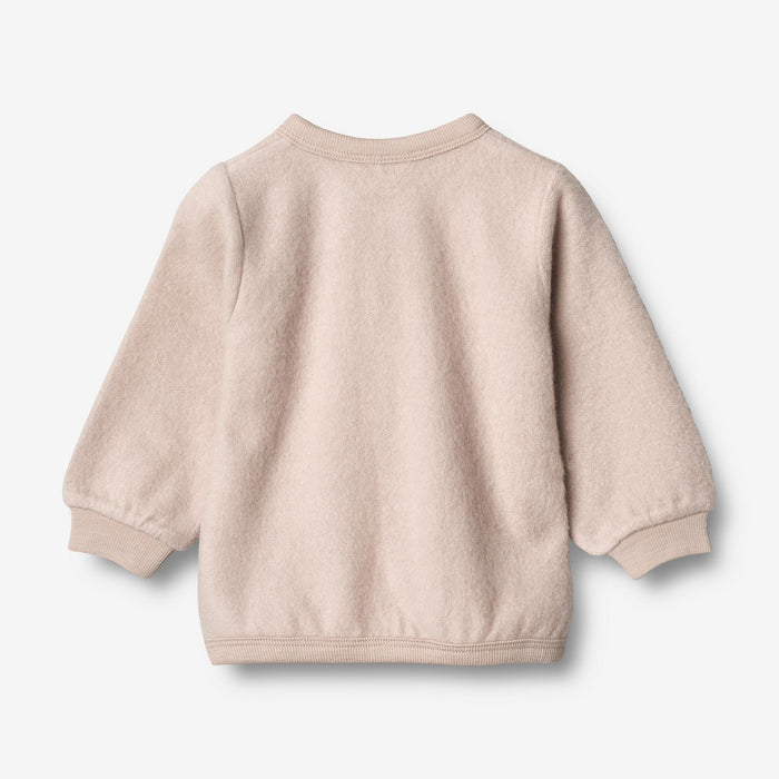Wheat Wool Wool Fleece Cardigan | Baby Sweatshirt 1356 pale lilac
