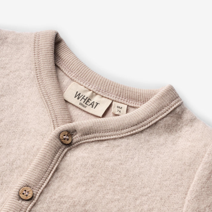 Wheat Wool Wool Fleece Cardigan | Baby Sweatshirt 1356 pale lilac