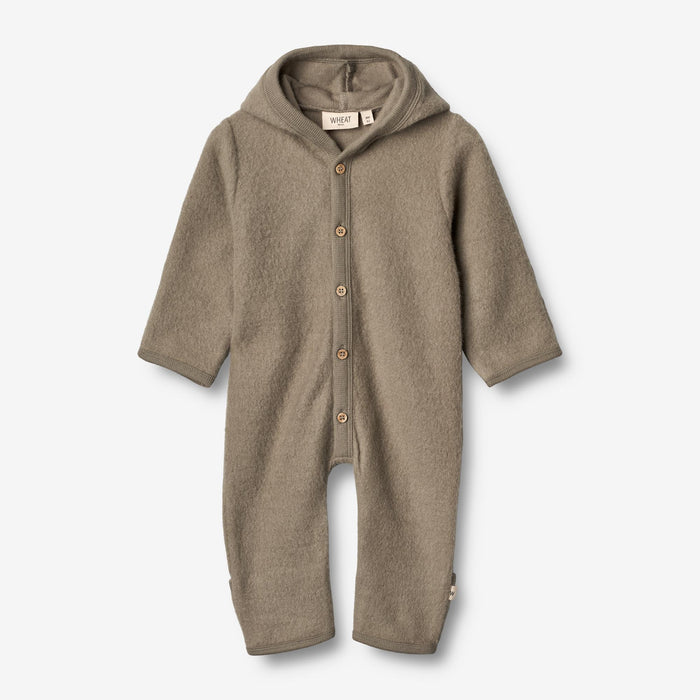 Wheat Wool Wool Fleece Suit Ata | Baby Jumpsuit 0099 grey stone