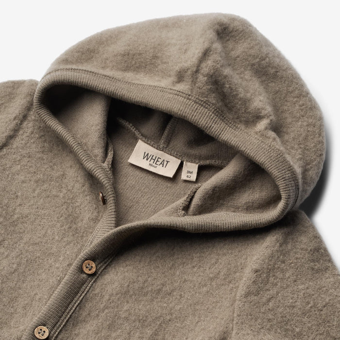 Wheat Wool Wool Fleece Suit Ata | Baby Jumpsuit 0099 grey stone