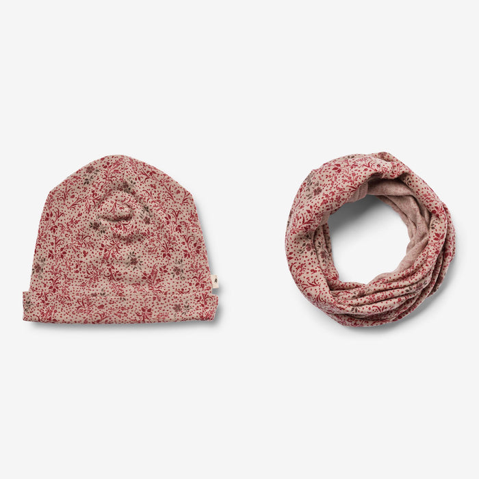 Wheat Wool Wool Hat & Neckwarmer Arta Accessory 2392 cherry flowers