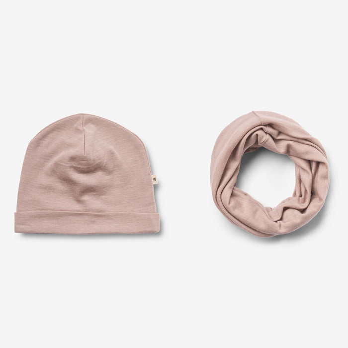 Wheat Wool Wool Hat & Neckwarmer Arta Accessory 2086 dark powder
