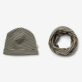 Wheat Wool Wool Hat & Neckwarmer Arta Accessory 4142 green stripe