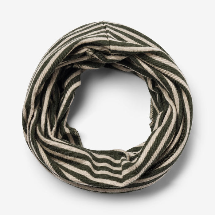 Wheat Wool Wool Hat & Neckwarmer Arta Accessory 4142 green stripe
