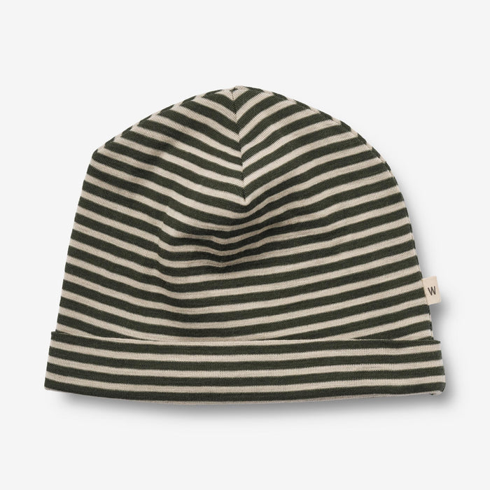 Wheat Wool Wool Hat & Neckwarmer Arta Accessory 4142 green stripe