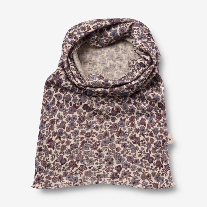 Wheat Wool Wool Hat & Neckwarmer Arta Accessory 1493 purple flowers