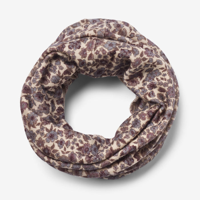 Wheat Wool Wool Hat & Neckwarmer Arta Accessory 1493 purple flowers