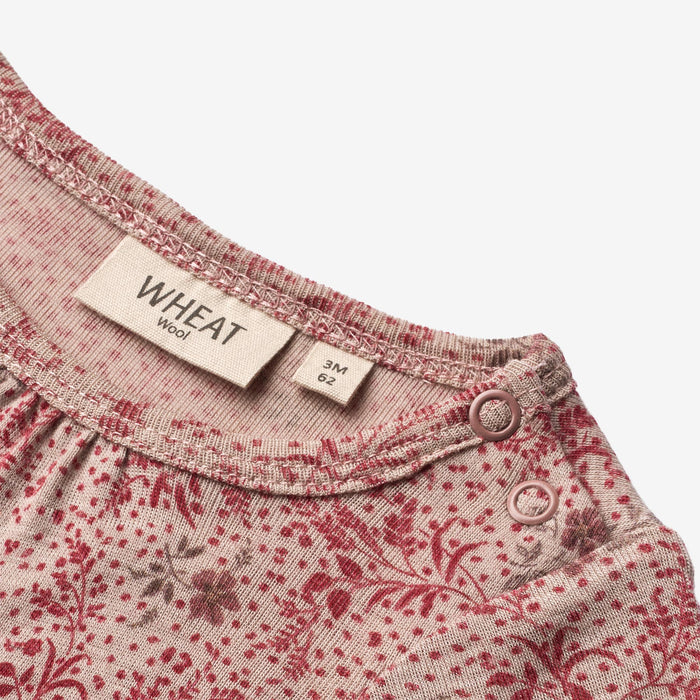 Wheat Wool Wool Jumpsuit Gatherings | Baby Jumpsuit 2392 cherry flowers