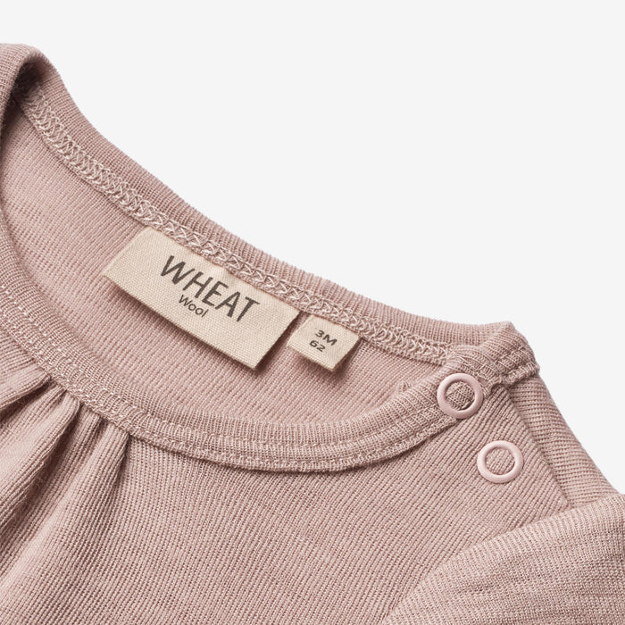 Wheat Wool Wool Jumpsuit Gatherings | Baby Jumpsuit 2086 dark powder