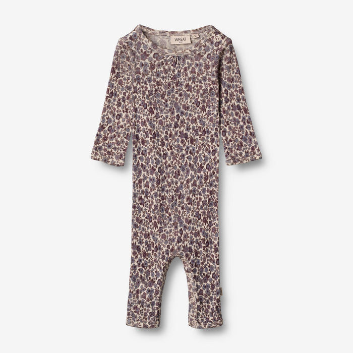 Wheat Wool Wool Jumpsuit Gatherings | Baby Jumpsuit 1493 purple flowers