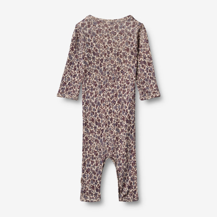 Wheat Wool Wool Jumpsuit Gatherings | Baby Jumpsuit 1493 purple flowers